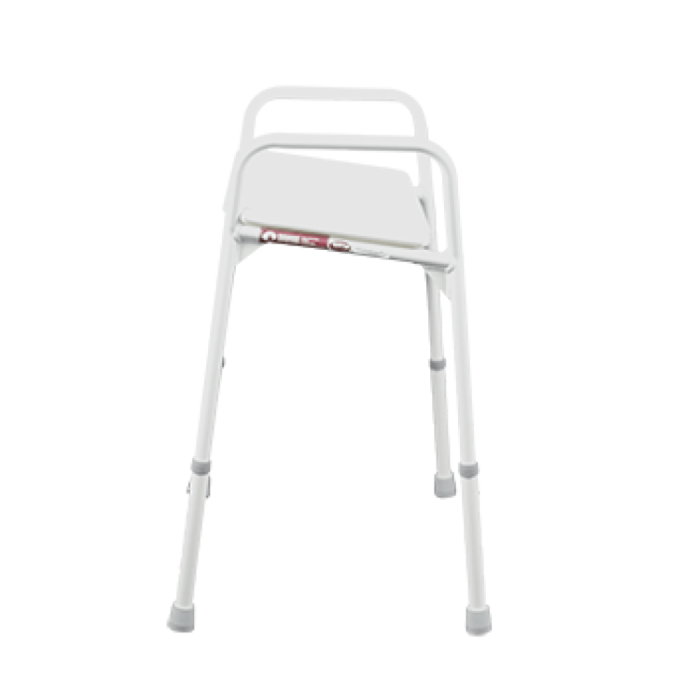 Shower Stool Aluminium with angled Pop in Seat - Aluminium/Steel - Image 3