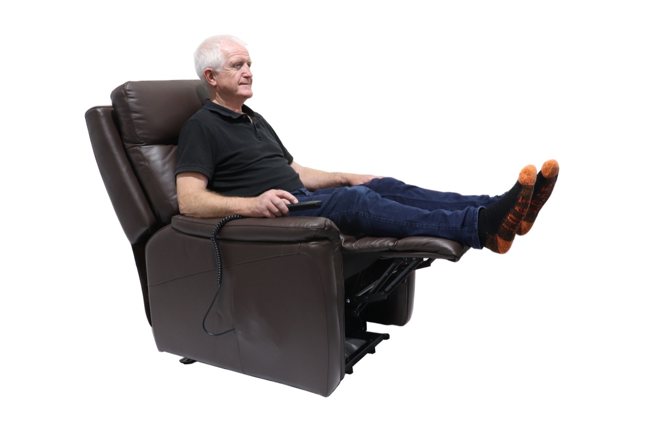 Montaine Highgate Dual Motor Leather Lift & Recline Chair with adjustable headrest